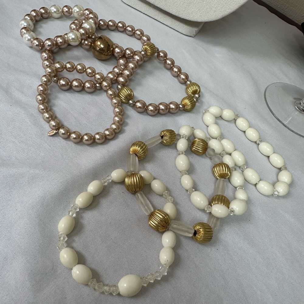 Set of 9 vintage stretch bead bracelets